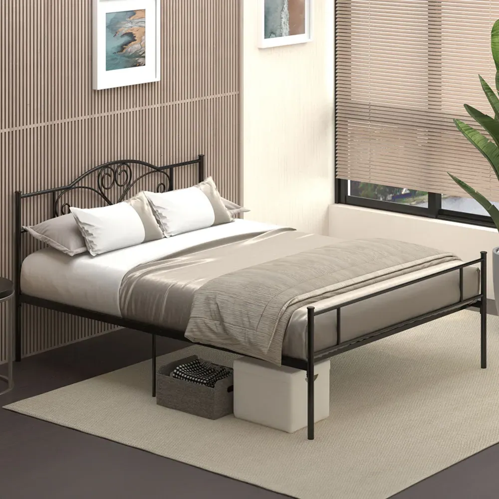 Portland King Size Bed Frame - Black, Metal image
