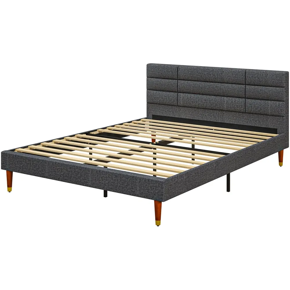 Portland King Size Upholstered Bed - Grey