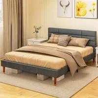 Portland King Size Upholstered Bed - Grey