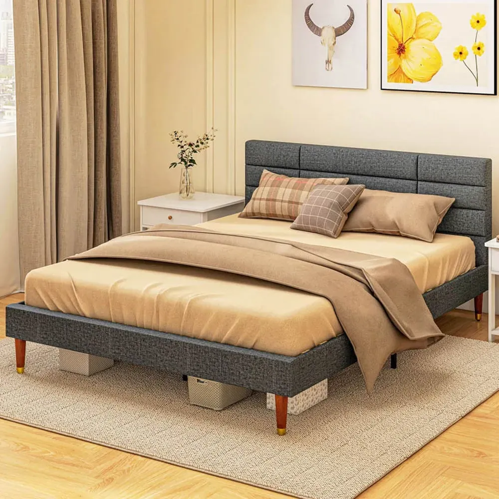 Portland King Size Upholstered Bed - Grey image