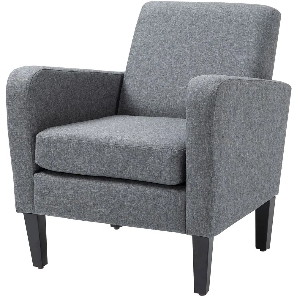 Portland Padded Seat Armchair - Grey, Linen