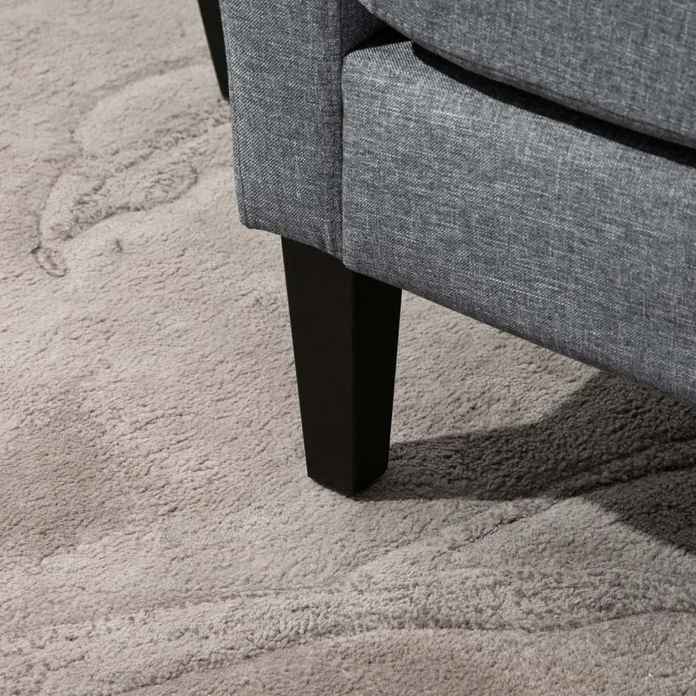 Portland Padded Seat Armchair - Grey, Linen