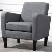 Portland Padded Seat Armchair - Grey, Linen