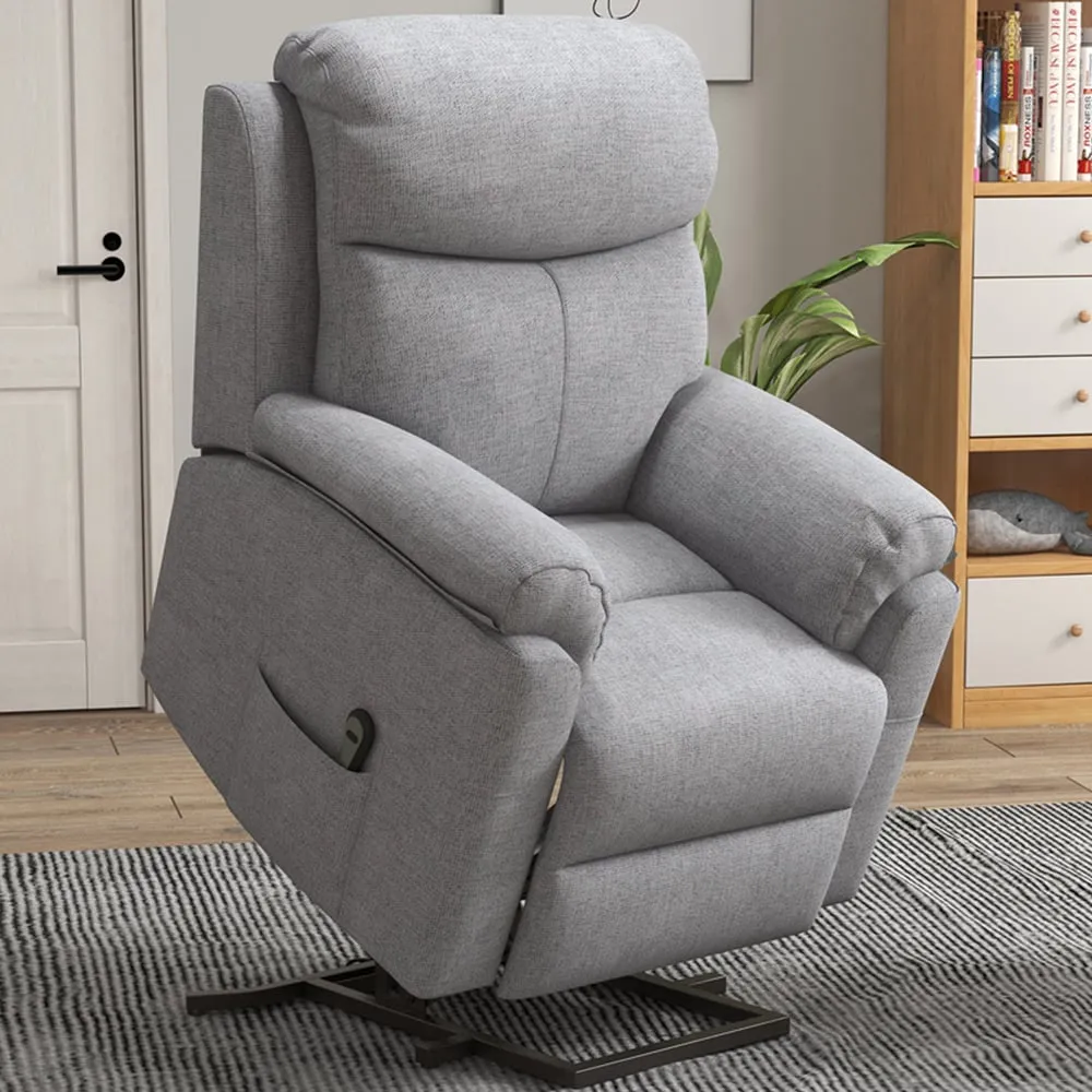 Portland Power Lift Electric Recliner Chair - Grey, Linen image