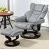 Portland Recliner Armchair with Footrest - Grey, PU Leather