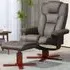 Portland Recliner Armchair with Footstool - Brown, PU Leather