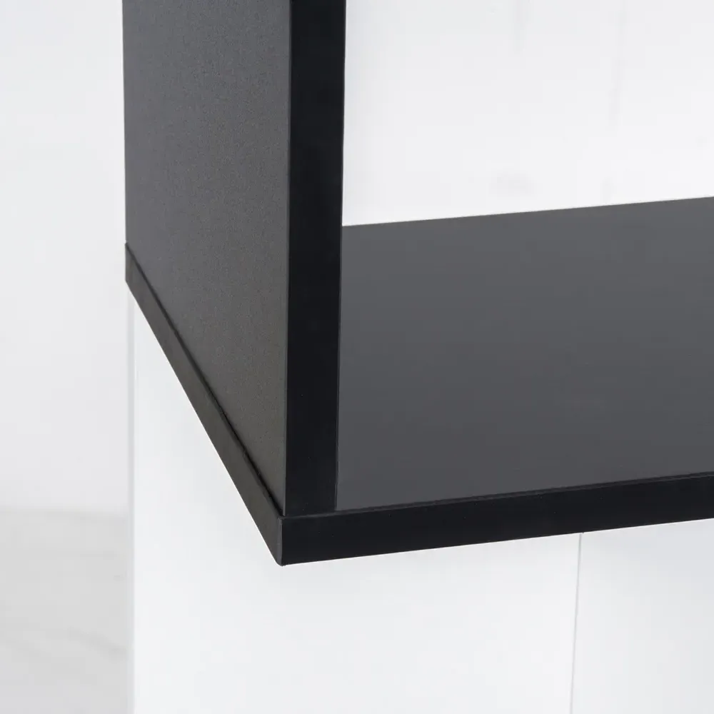 Portland S-Shape 5 Shelf Bookshelf - Black