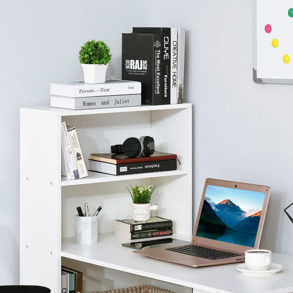 Portland Shelf Office Desk - White