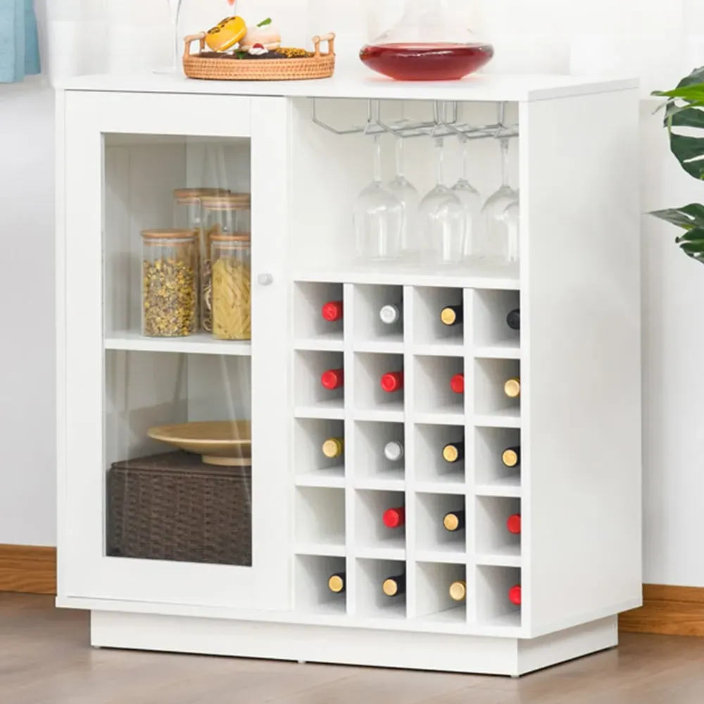 Portland Single Door Drinks Cabinet - White image