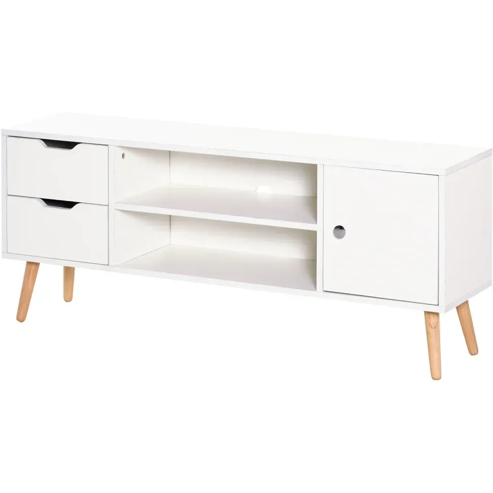 Portland Single Door TV Unit with Storage - White