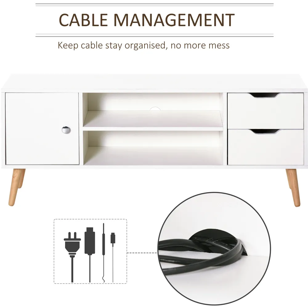 Portland Single Door TV Unit with Storage - White