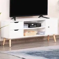 Portland Single Door TV Unit with Storage - White