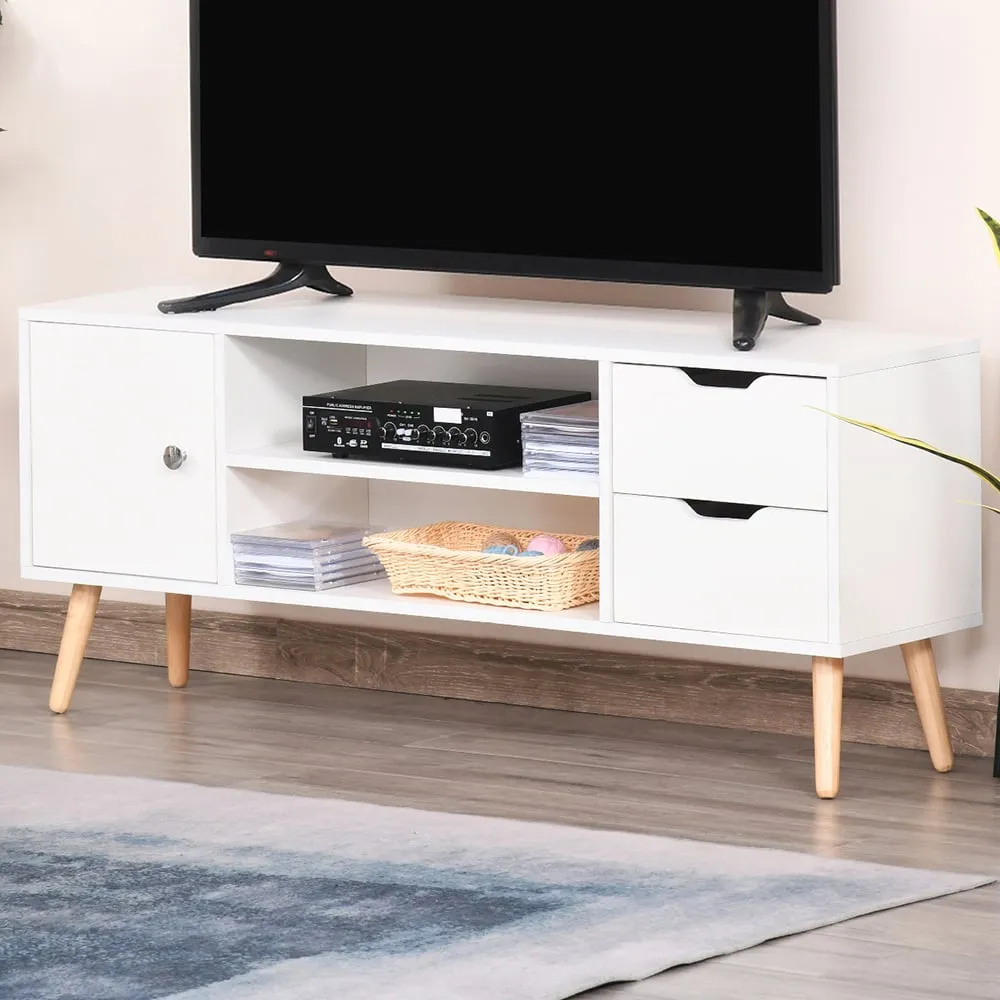 Portland Single Door TV Unit with Storage - White image