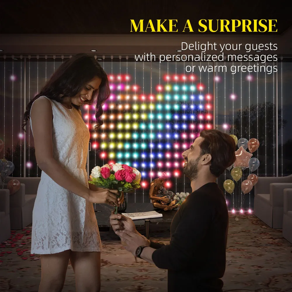 Portland Smart LED Fairy Light Curtain 3x3m - Clear