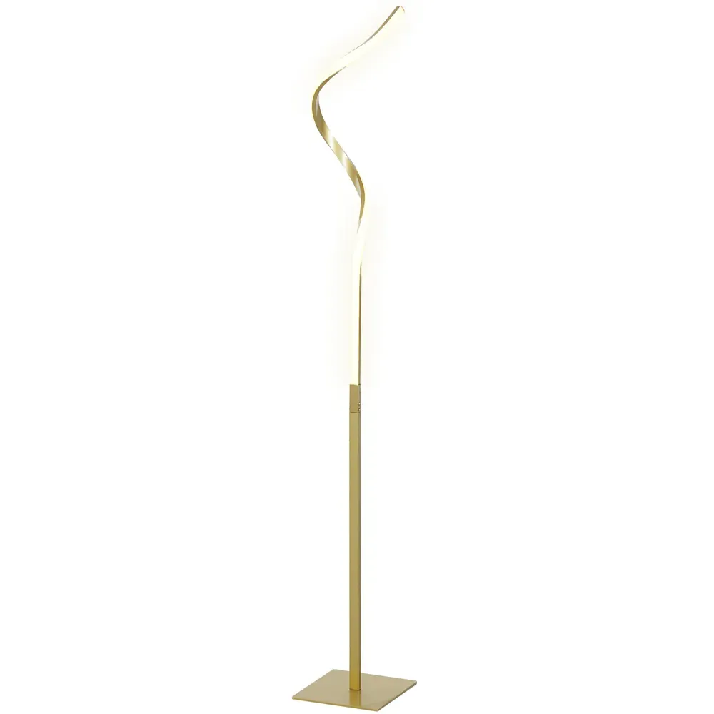 Portland Spiral Twist LED Floor Lamp - Gold image
