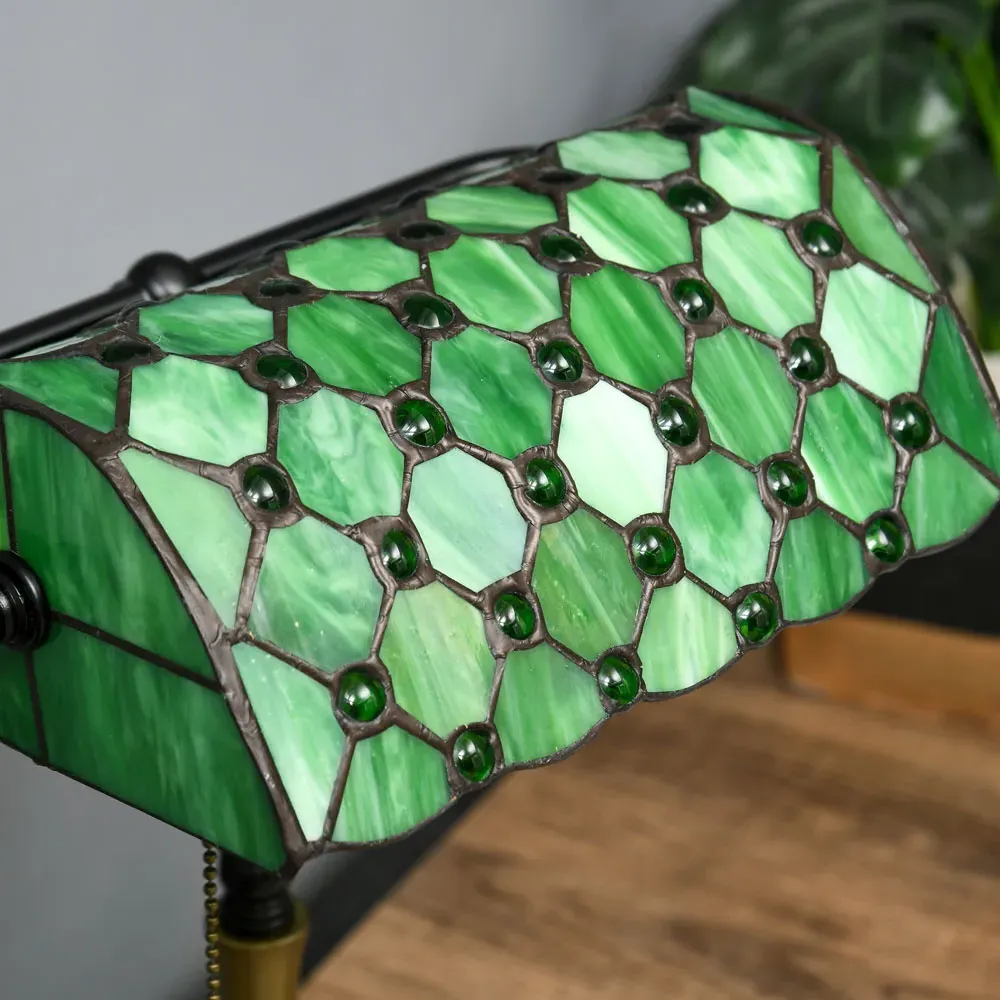 Portland Stained Glass Table Lamp - Green