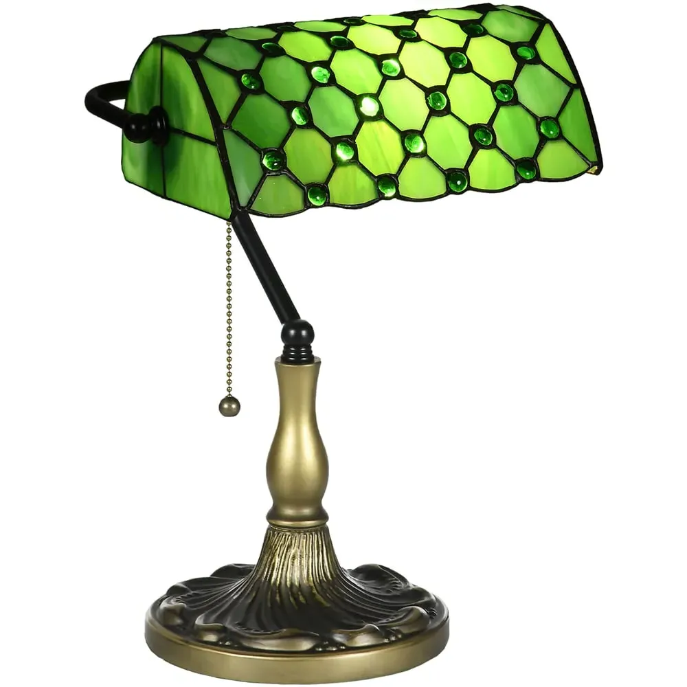 Portland Stained Glass Table Lamp - Green image