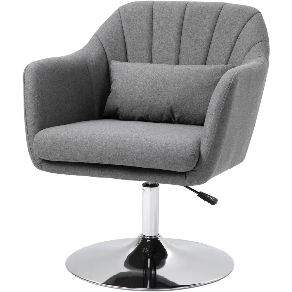 Portland Swivel Armchair with Adjustable Height - Dark Grey