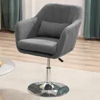 Portland Swivel Armchair with Adjustable Height - Dark Grey