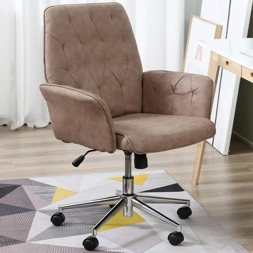 Portland Swivel Office Chair with Adjustable Height - Brown