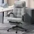 Portland Swivel Office Chair with Footrest - Light Grey, Linen