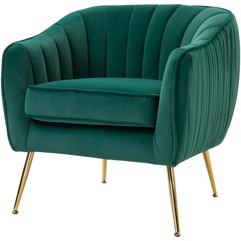 Portland Tub Armchair - Green, Velvet