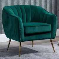 Portland Tub Armchair - Green, Velvet