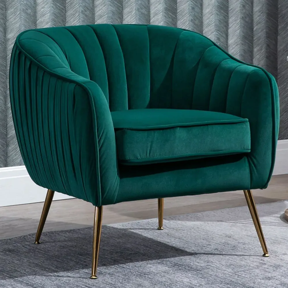 Portland Tub Armchair - Green, Velvet image