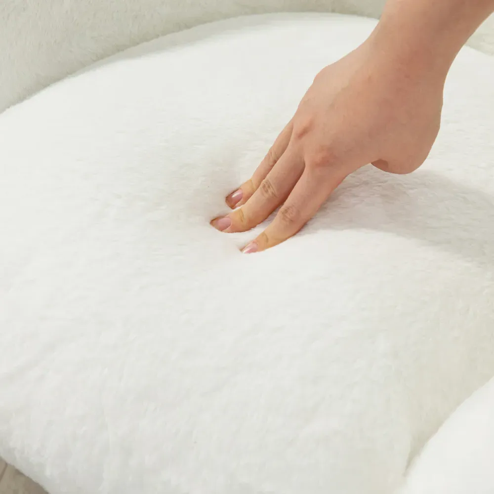 Portland Tub Office Chair with Backrest - Cream White