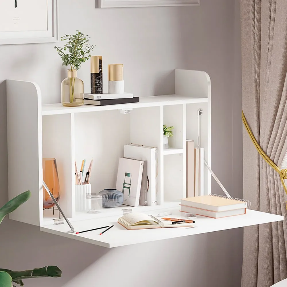 Portland Wall-Mounted Drop-Leaf Table - White image