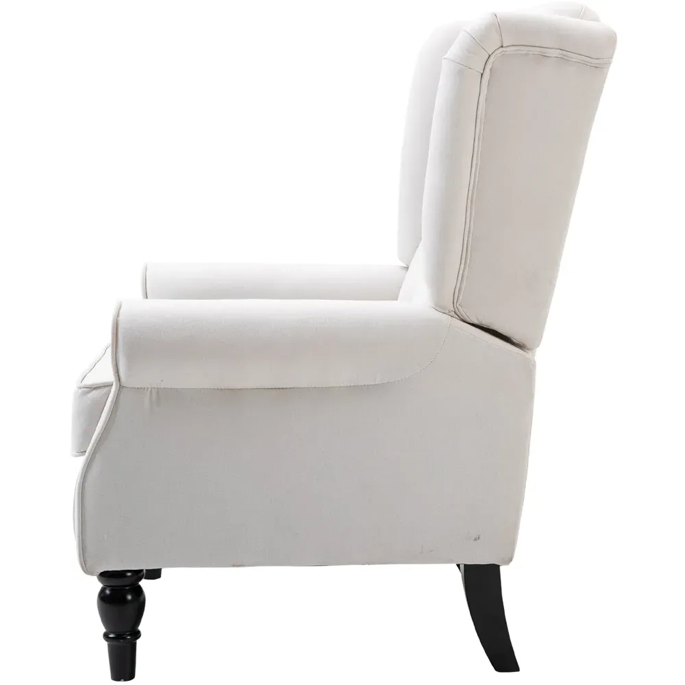 Portland Wingback Armchair - Cream, Linen-Touch