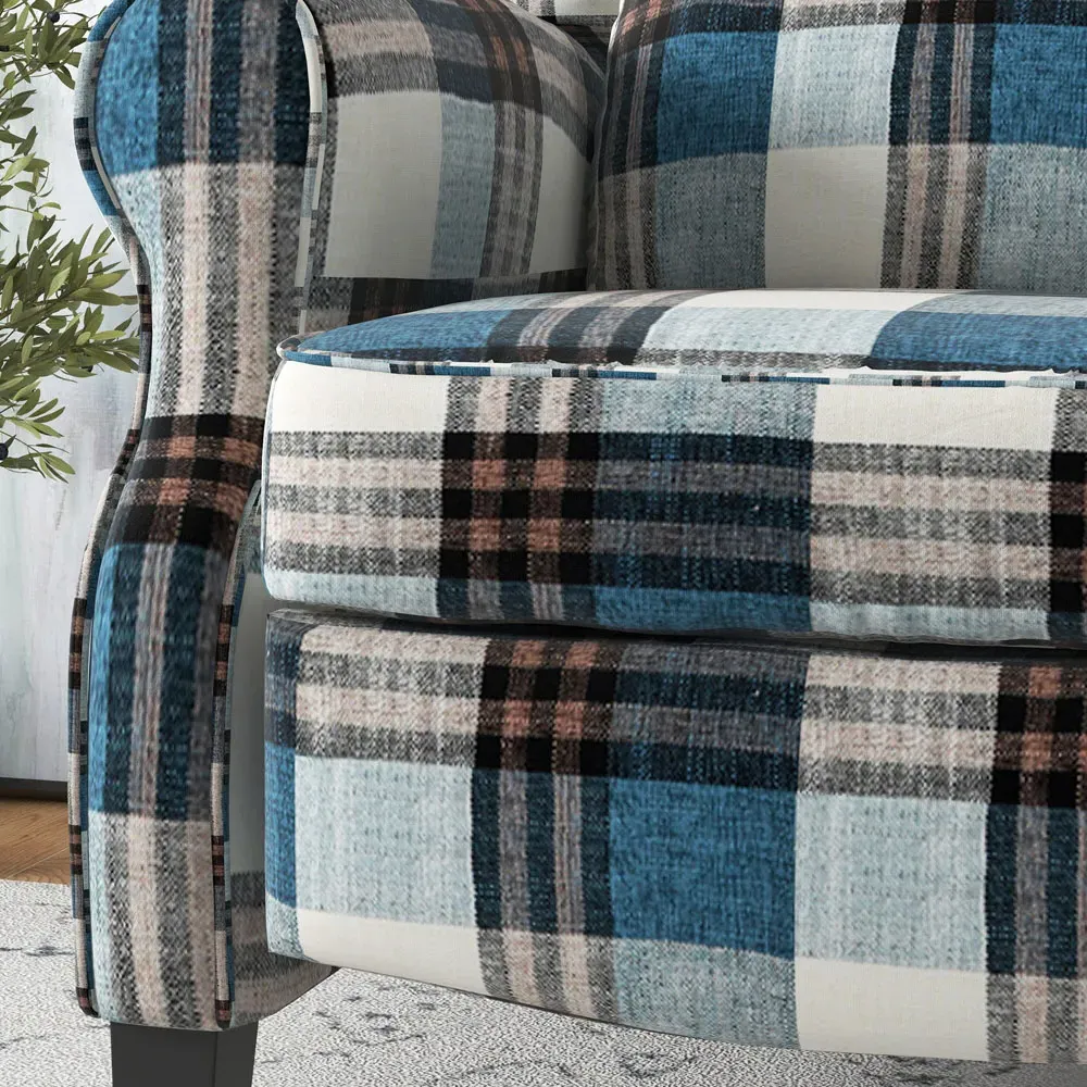 Portland Wingback Reclining Chair - Blue