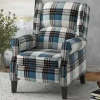 Portland Wingback Reclining Chair - Blue