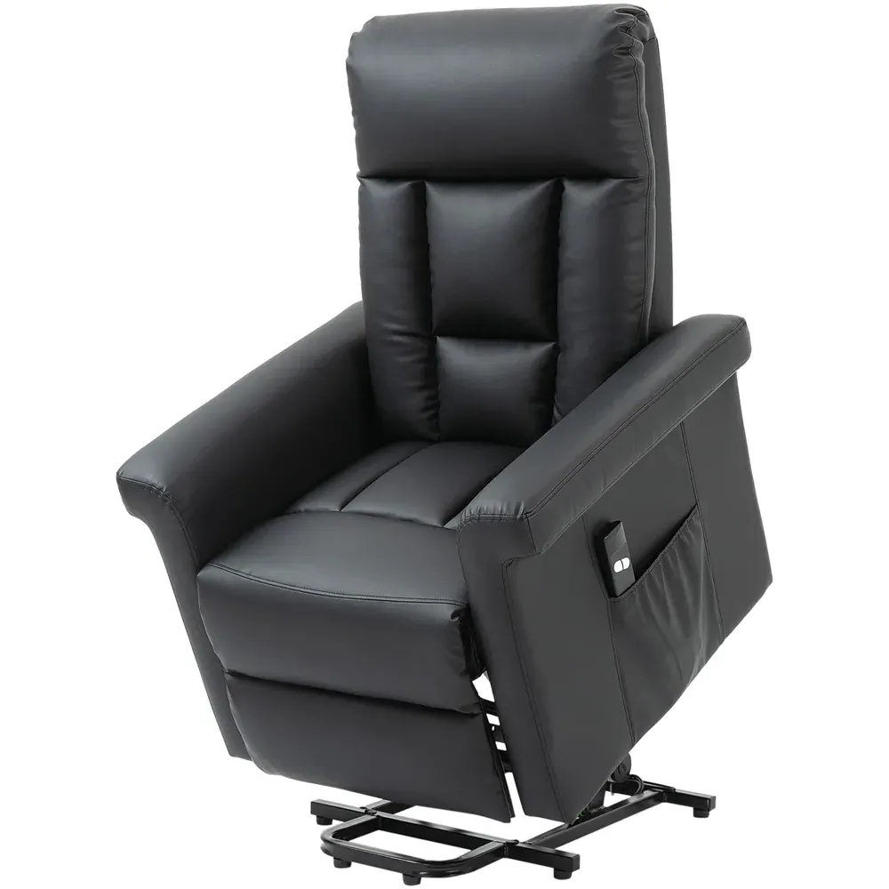 Power Lift Recliner Chair with Remote - Black, PU Leather