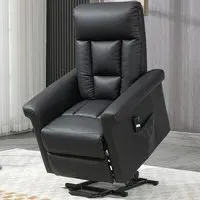 Power Lift Recliner Chair with Remote - Black, PU Leather