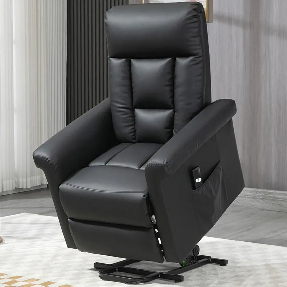 Power Lift Recliner Chair with Remote - Black, PU Leather image