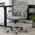 PU Diamante Padded Swivel Office Chair - Grey