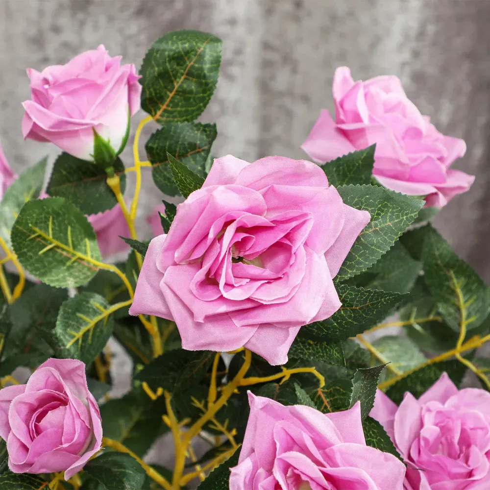 Purple Rose Artificial Tree in Pot 90cm 2 Pack