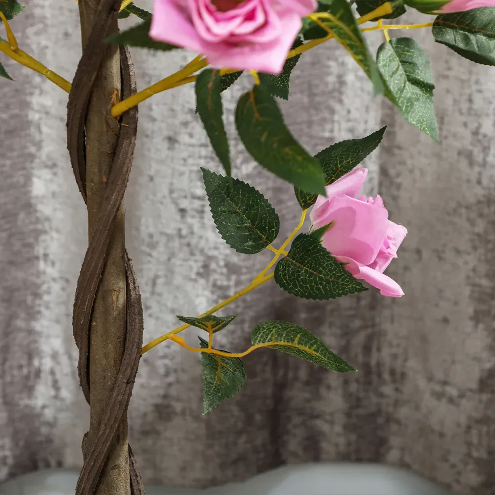 Purple Rose Artificial Tree in Pot 90cm 2 Pack