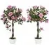 Purple Rose Artificial Tree in Pot 90cm 2 Pack