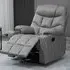 Recliner Armchair with Footrest - Grey, Faux Leather