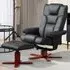 Recliner Armchair with Footstool - Black, PU Leather