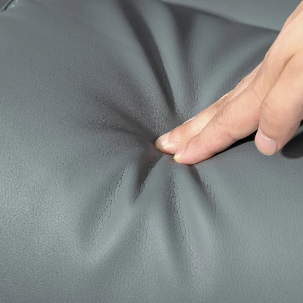 Recliner Armchair with Footstool - Grey, Faux Leather