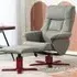 Recliner Armchair with Footstool - Grey, Faux Leather