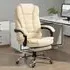 Recliner Executive Office Chair with Footrest - Cream