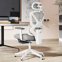 Recliner Executive Office Chair with Footrest - Grey