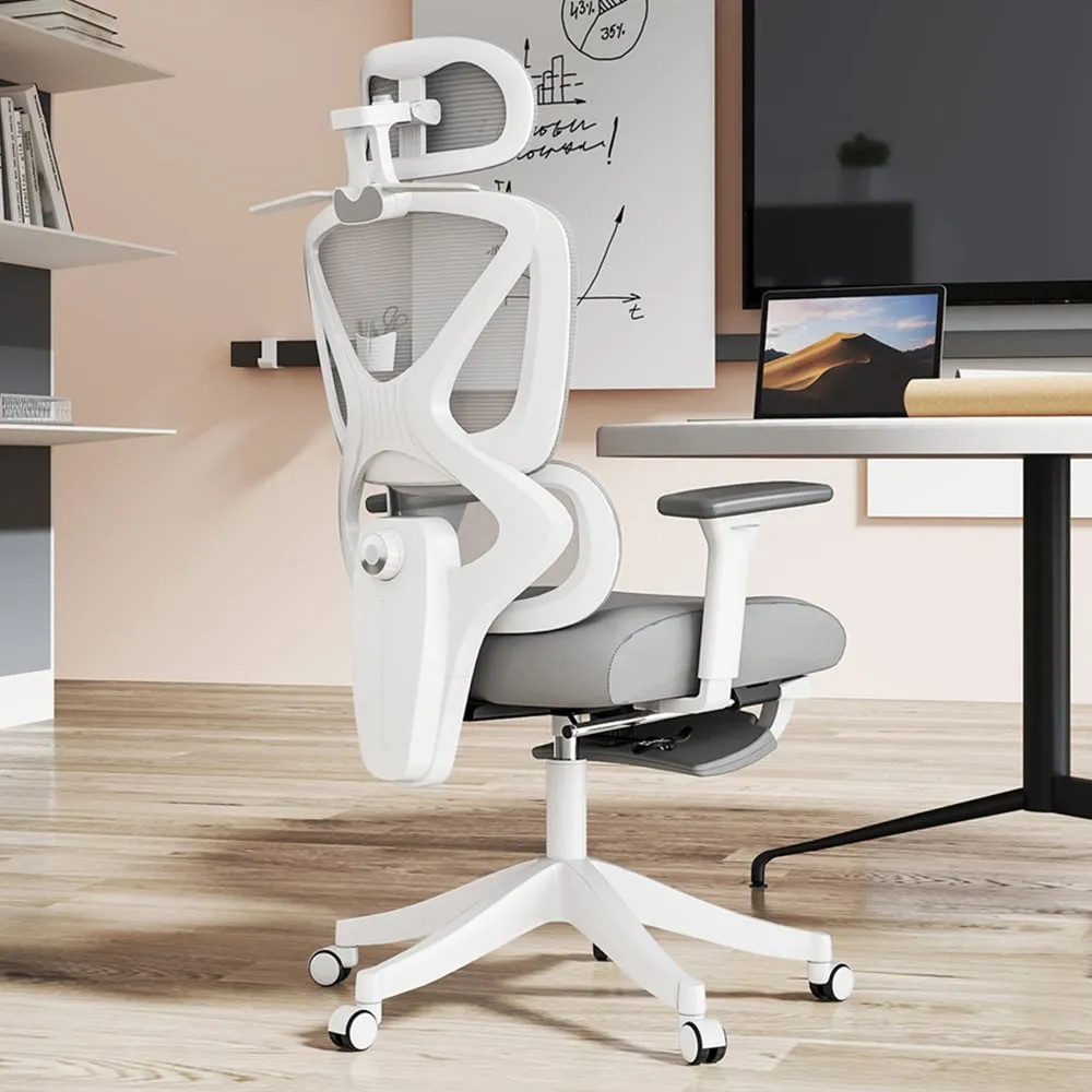 Recliner Executive Office Chair with Footrest - Grey image