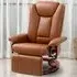 Reclining Armchair with Footrest - Brown, PU Leather