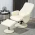 Reclining Armchair with Footrest - Cream, PU Leather