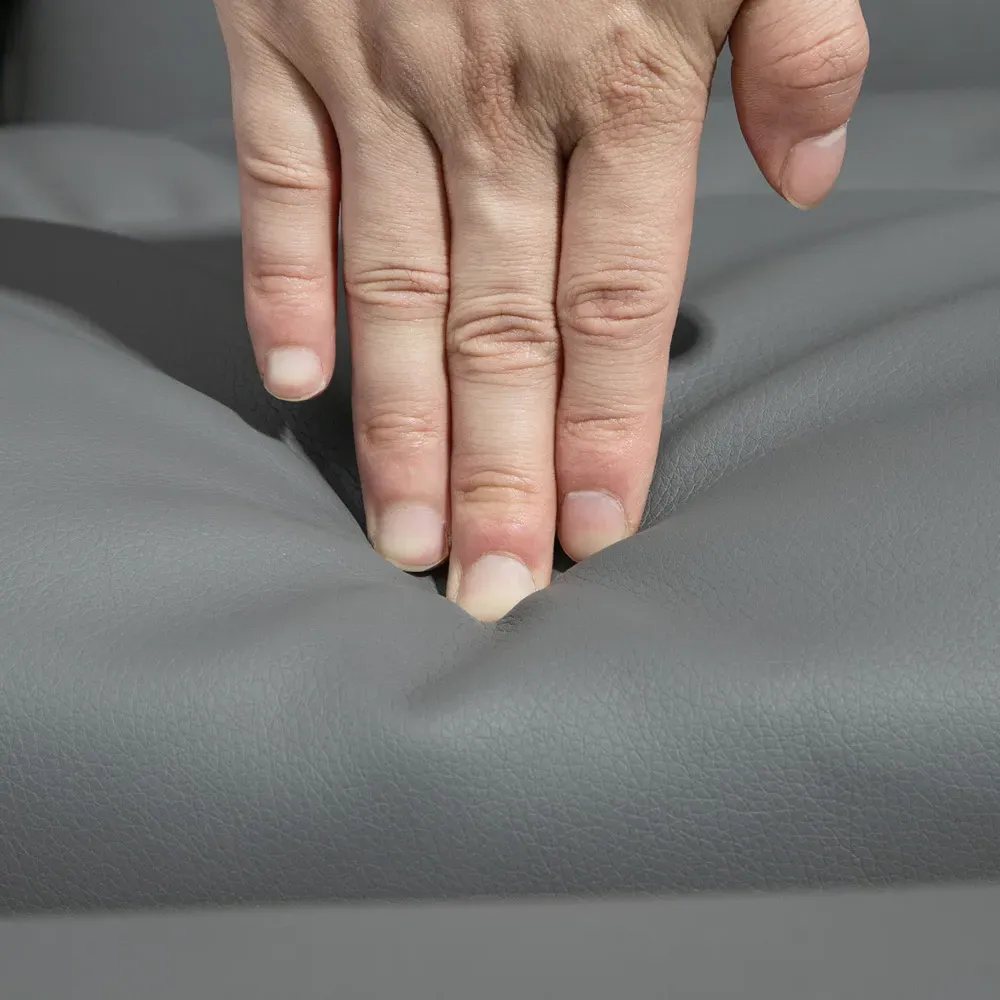 Reclining Armchair with Footrest - Grey, PU Leather